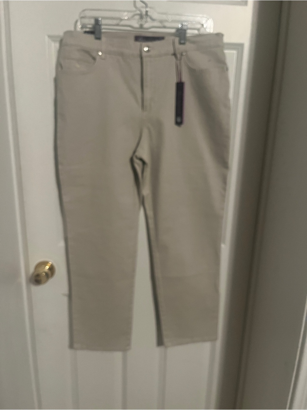 Gloria Vanderbilt Straight Leg Pants in Light Beige